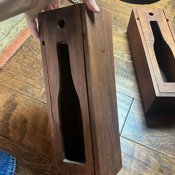 Wooden Rustic Wine Bottle Gift Boxes - Picture 2 of 4
